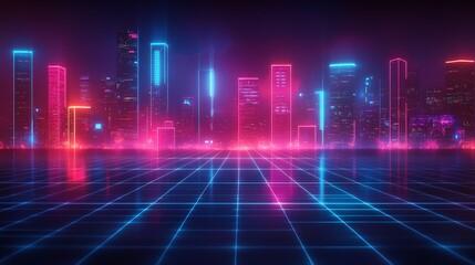 Abstract glowing dots and lines creating a digital data landscape