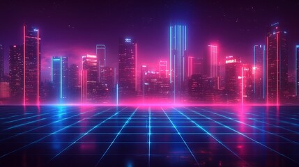 Abstract glowing dots and lines creating a digital data landscape