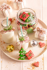 Christmas gingerbread cookies as tasty snack for Christmas..