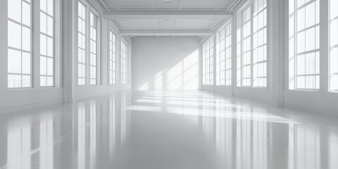 Obraz premium Modern white gallery space for exhibitions and artwork showcases