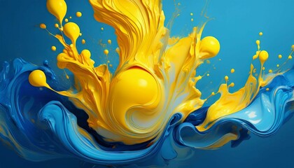 yellow and blue water splash