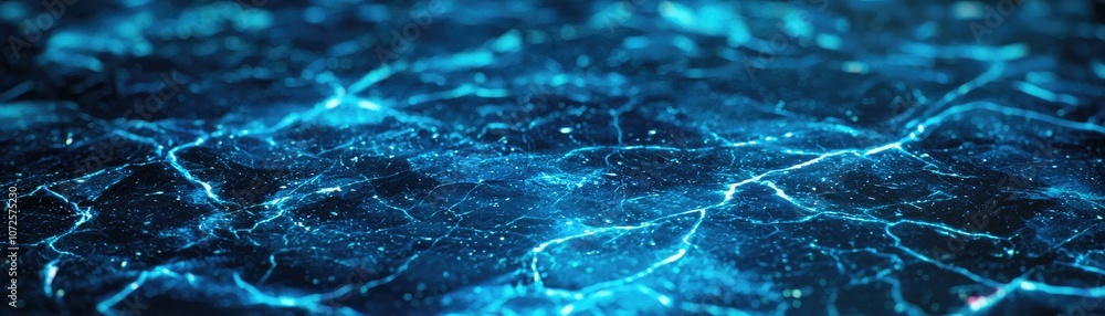Poster stunning abstract background featuring glowing blue waves and intricate patterns.