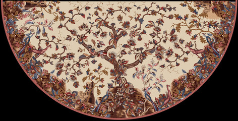 plate with ornament golden tree seamless beautiful wallpaper cards all over design floral leaf vintage ornament Victorian ethnic geometric print paisley pattern