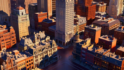 City Streets at Sunset