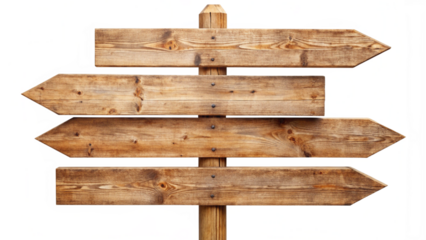 "Wooden Directional Signposts with Arrow Signs – Rustic Navigation, PNG Transparent"

