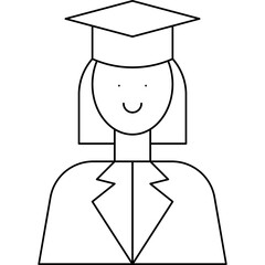 Female student single vector icon