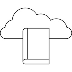 Cloud learning single vector icon