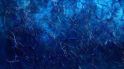 Copy space on an abstract blue cyber neural background. Abstract. Illustration