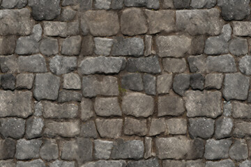 Fototapeta premium Processed collage of old street pavement surface texture. Background for banner, backdrop