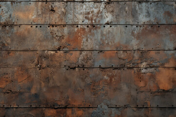 Processed collage of orange rust metal surface texture. Background for banner, backdrop or texture