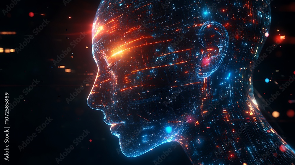 Aufkleber high tech digital ai technology background with lifelike design elements image