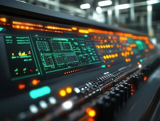 Fototapeta premium A closeup of logistics software displaying order synchronization, Technology, Hightech and efficient