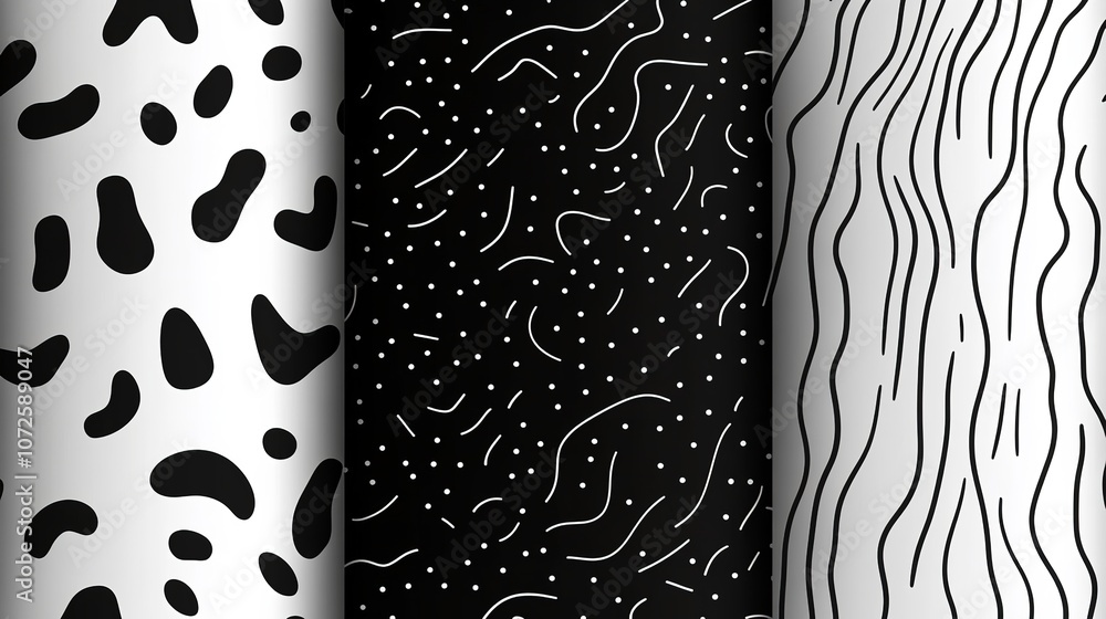 Poster abstract organic lines seamless patterns vector background: