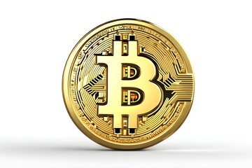 Golden bitcoin coin