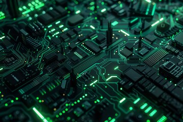 Obraz premium Circuit board. Electronic computer hardware technology. Motherboard digital chip. Neural network ai generated art
