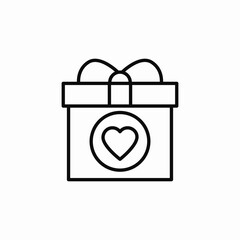 romantic gift icon sign vector