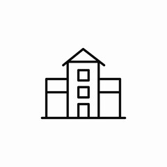 school building icon sign vector