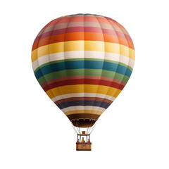 Fototapeta premium Colorful hot air balloon, on white background. PNG transparent.
