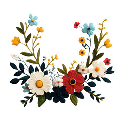Colorful floral arrangement, on white background. PNG transparent.