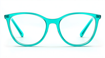 turquise glasses isolated on white background
