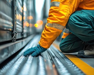 Obraz premium Workers preparing zeroemission transport routes for delivery, Green Logistics, Strategic and ecofriendly