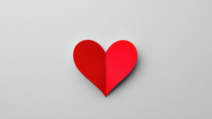 vibrant red heart shape on light background symbolizes love and affection