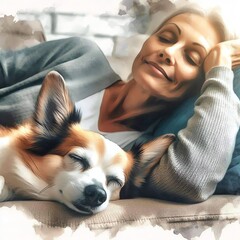 Enjoy peaceful sleep with a lovely dog by your side for ultimate relaxation