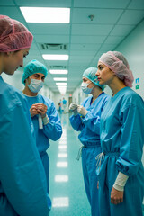 Médicos trabajando en un hospital.