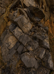 Rocks and sand in mine