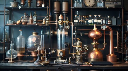 Laboratory-mounted distillation equipment