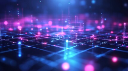 Fototapeta premium Futuristic Digital Network Background 