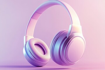 Soft Gradient Headphones in Pastel Tones	