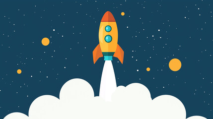 A dynamic rocket ascends through the cosmic expanse, representing the exciting growth ambitions of modern enterprises