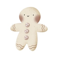 Cartoon gingerbread man. Colorful illustration, flat style. design for cards, print, poster