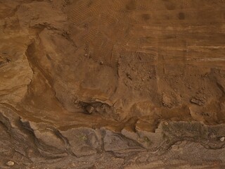 Rocks and sand in mine