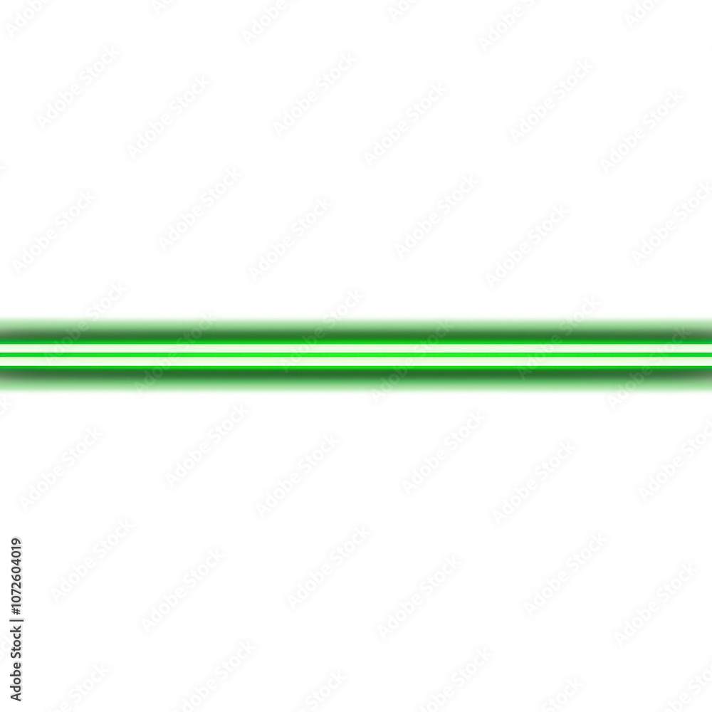Poster neon green horizontal line isolated on transparent background. graphic element for digital design, v