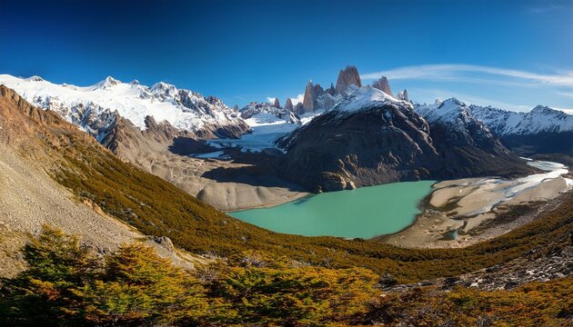 vue panoramique depuis la loma del pliegue tumbado el chalten