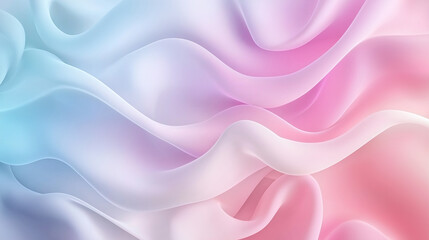 Obraz premium Dynamic background with soft, flowing 3D shapes in gradient pastel hues, gently twisting and merging to create motion and fluidity. Ideal for modern web design or social media visuals