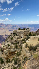 The South Rim of the Grand Canyon National Park, carved by the Colorado River in Arizona, USA. Amazing natural geological formation. The Moran Point.