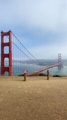 The Golden Gate Bridge from the Battery Spencer overlook in Sausalito, California, USA.