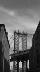 Washington Street between Front and Water Streets. The Dumbo Manhattan Bridge View from Brooklyn, NYC, USA.