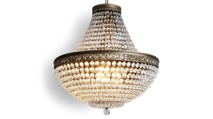 Obraz premium Elegant Crystal Chandelier with Warm Glow