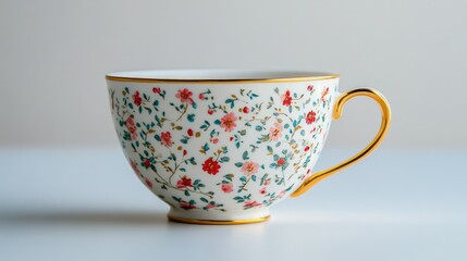 Elegant Floral Tea Cup with Fine Details