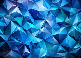 Obraz premium Abstract Blue Geometric Polygon Pattern for Modern Background Use in Design Projects, Websites, and Digital Media, Featuring Intricate Shapes and Fluid Lines for Creative Inspiration