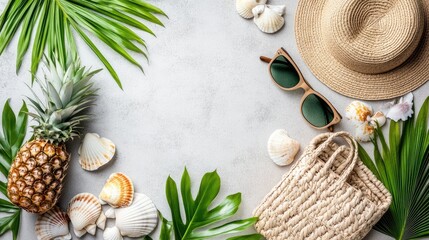Summer Vibes with Tropical Elements and Accessories