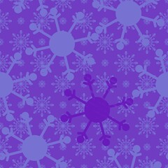 Christmas ice scribble seamless snowflakes pattern for wrapping paper and fabric