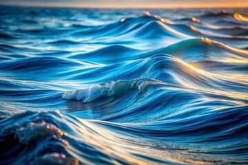 Abstract Layered Waves in Blue - Modern Design Aesthetic with Textured Elements for Creative Projects and Visual Communication