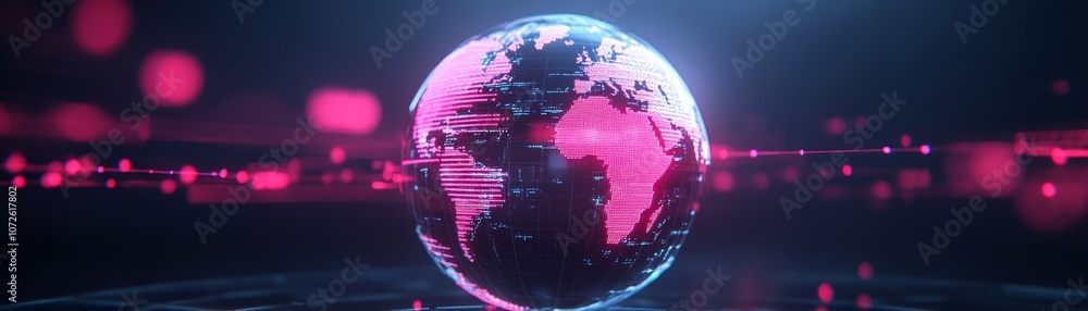 Poster explore the future of technology with a stunning visual representation of our global network