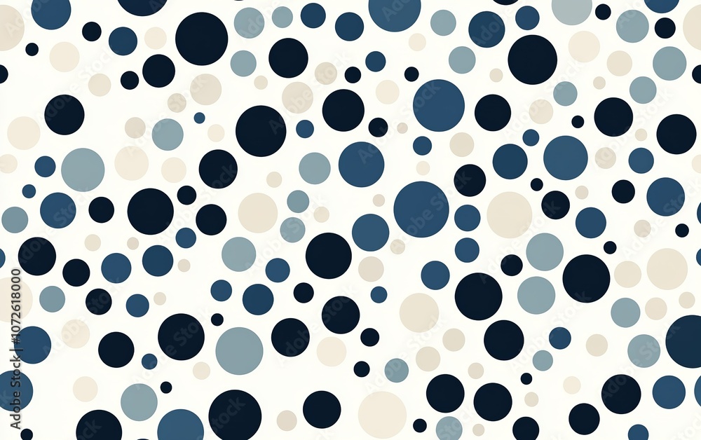 Poster colorful circles pattern created with varying sizes and shades on a light background, showcasing mod