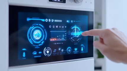 Obraz premium Explore how smart technology transforms home automation with interactive displays